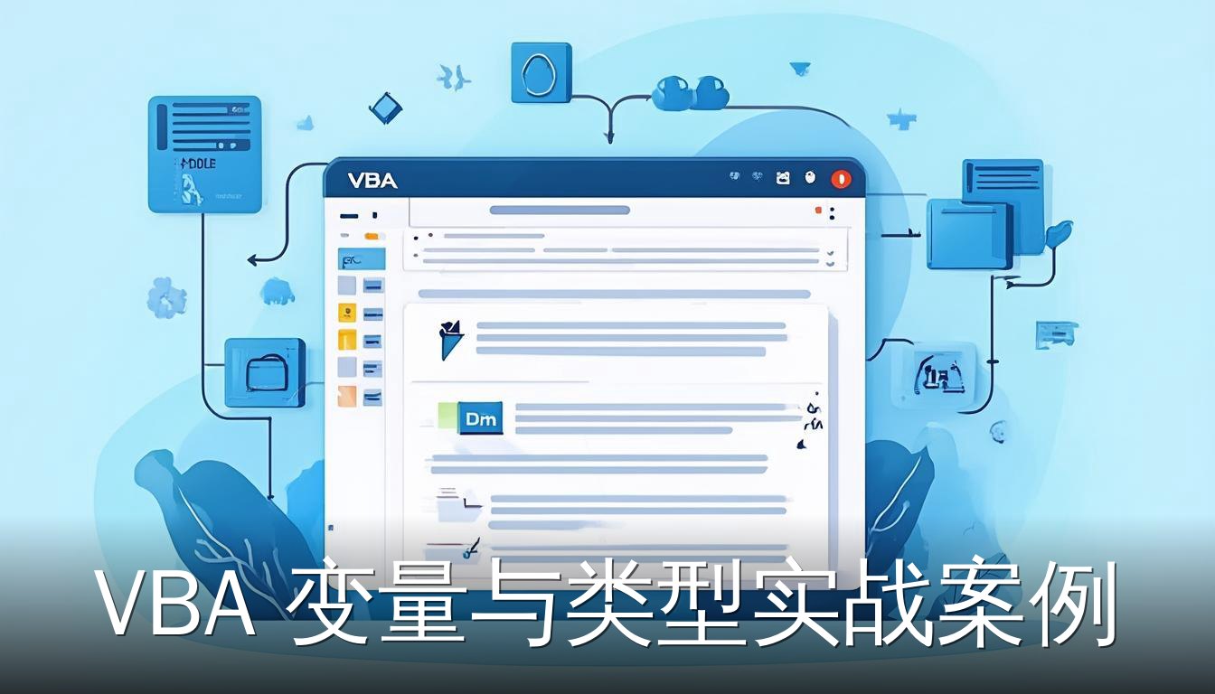 VBA编辑器界面中声明变量和绑定数据类型的插画